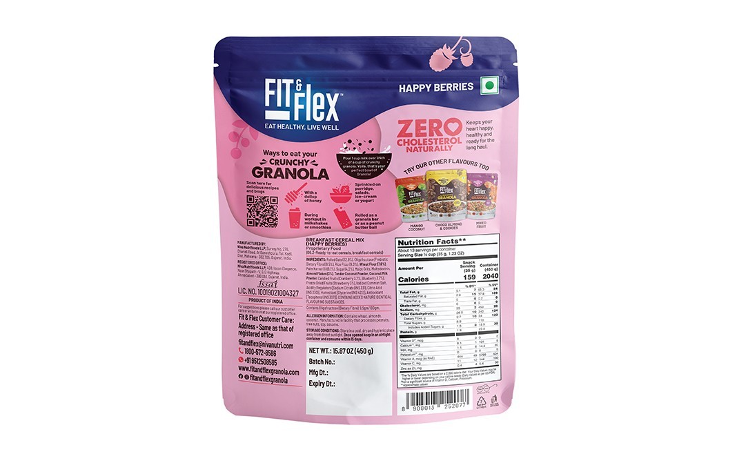 Fit & Flex Crunchy Granola Happy Berries   Pack  450 grams